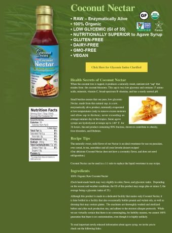 Coconut Secret, Raw Coconut Nectar, Low Glycemic Sweetener, 12 fl oz (355 ml)