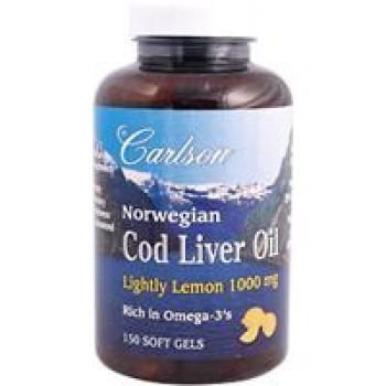 Carlson`s Norwegian Cod Liver Oil Lightly Lemon 150 softgels
