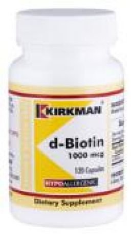 Kirkman d-Biotin Hypoallergenic 1000 mcg 120 capsules 3 box value pack