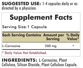 Kirkman`s L-Carnosine Hypoallergenic 200 mg 90 Capsules 3 box value pack