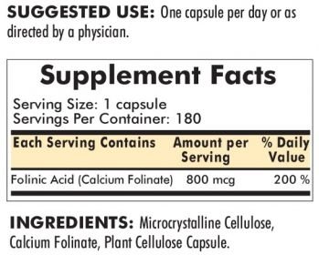 Kirkman, Folinic Acid 800 mg, 180 capsules, 3-pack
