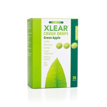 Xlear, Green Apple Sugar Free Cough Drops