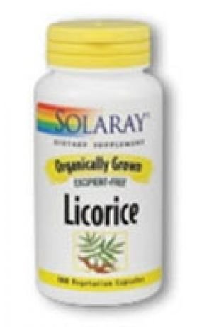 Solaray Organically Grown Licorice -- 100 Vegetarian Capsules
