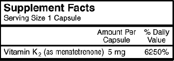 Carlson's Vitamin K2 (Menatetrenone) 5 mg 180 capcules