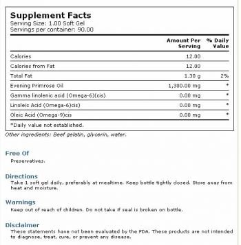 Carlson`s Golden Primrose (EPO) 1300 mg 90 Softgels