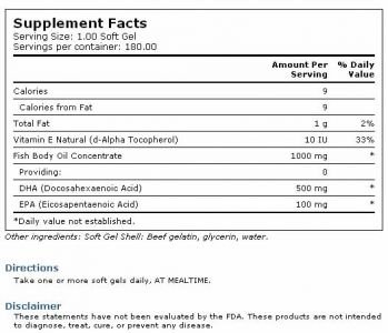 Carlson`s Super DHA 500 mg of DHA 180 softgels