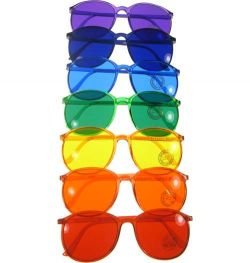 ROUND Style Color Therapy Glasses Set of 7 UV 400