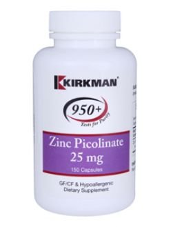 Kirkman 950+ Zinc Picolinate 25 mg 150 caps