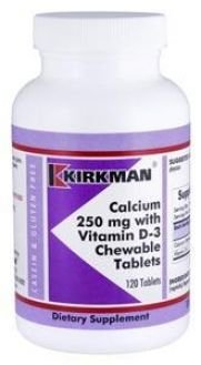 Kirkman's Calcium 250 mg with Vitamin D-3 Chewable Tablets 120 ct. 3 box value pack