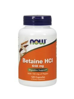 Now Foods, BETAINE HCL 648 MG 120 CAPS